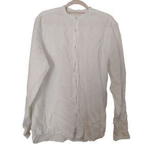 Zara Long Sleeve Button down Shirt White Size Medium Relaxed Fit